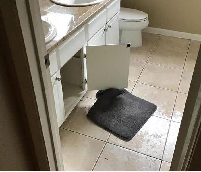 Toilet over flooded in restroom causing water damage all in the restroom. 